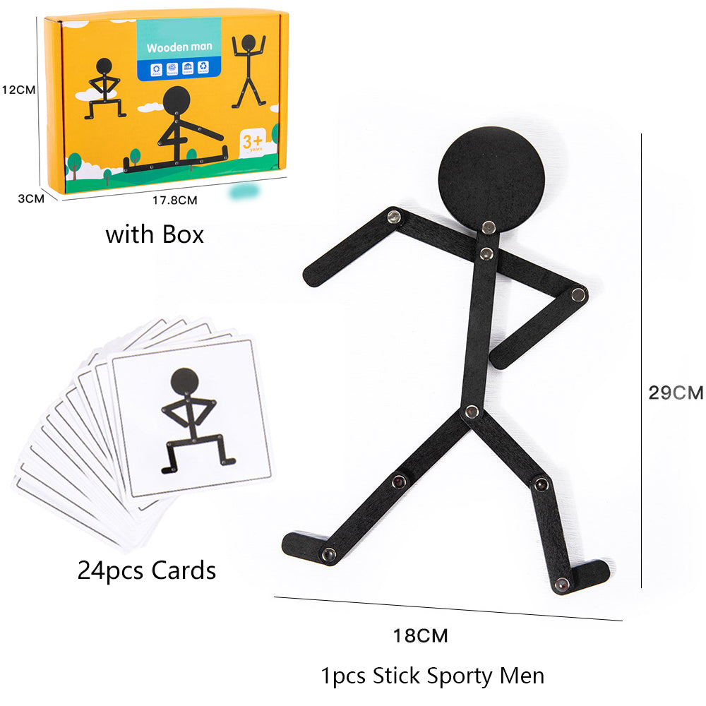 Stick Sporty Men Puzzle Set  Early Learning Montessori Material For Kids 3 Brain Teaser  Fine Motor 6