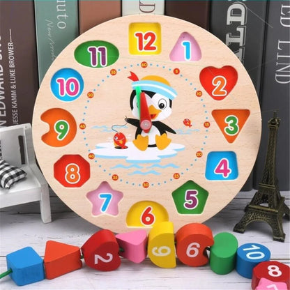 Children Educational Clock Puzzle Cartoon Animal Tangram Toy for Early Learning & Cognitive Development