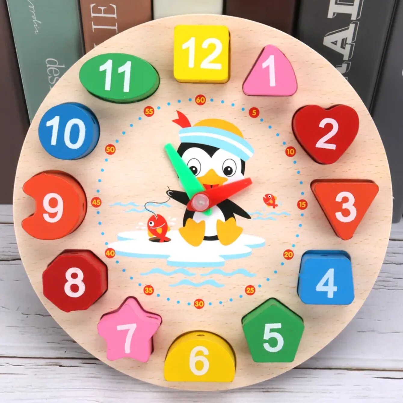 Children Educational Clock Puzzle Cartoon Animal Tangram Toy For Early Learning  Cognitive Developm 1