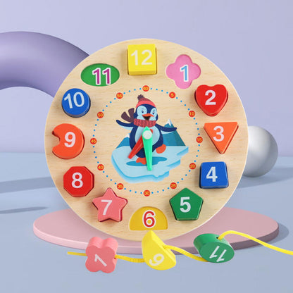 Children Educational Clock Puzzle Cartoon Animal Tangram Toy For Early Learning  Cognitive Developm 6