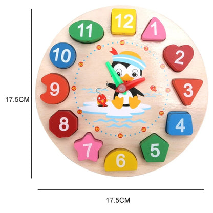 Children Educational Clock Puzzle Cartoon Animal Tangram Toy For Early Learning  Cognitive Developm 5