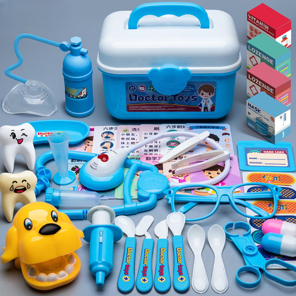 Kids Medical Toy Box Doctor & Nurse Role Play Set with Realistic Medical Tools