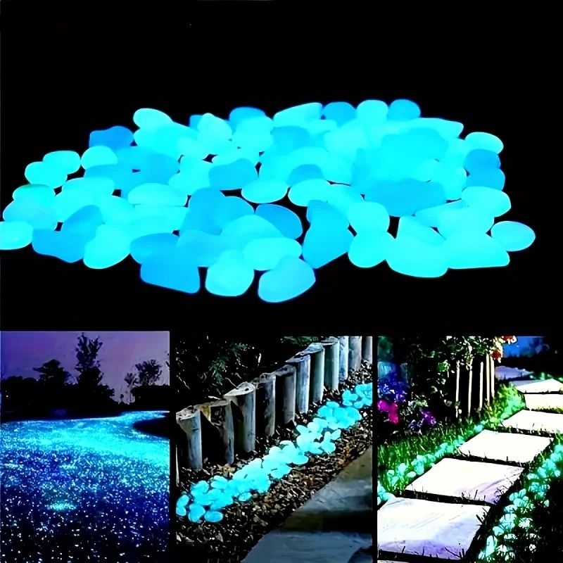 Resin Glow In The Dark Pebbles for Garden, Pathway & Aquarium, Luminous Outdoor Stones
