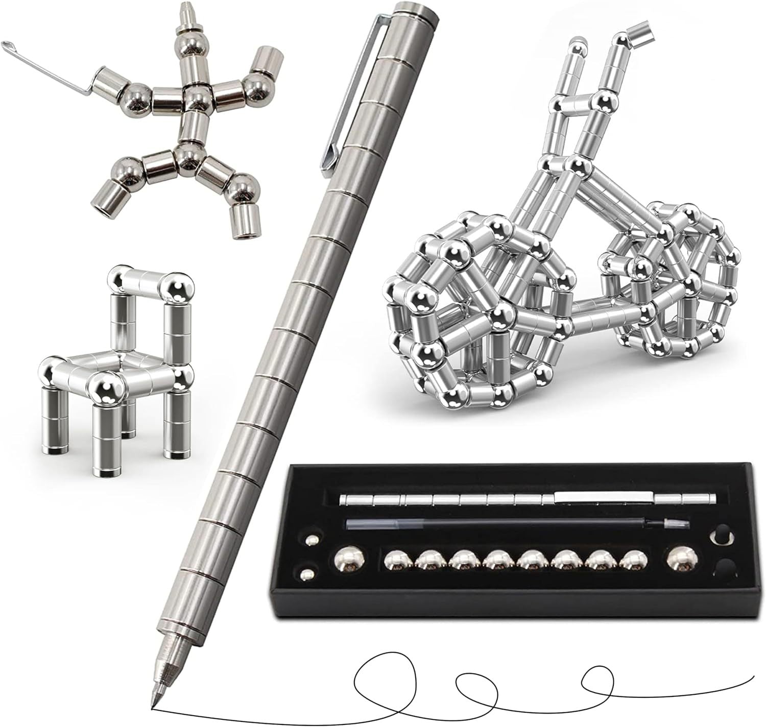 Multifunctional Magnetic Pen for Fidgeting Relieve Stress  Anxiety  Cool Office Gift