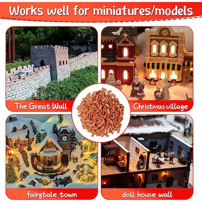 50pcs Mini Bricks For Fairy Garden Building Realistic Miniature Landscaping Figurine  DIY Fake Bric 6