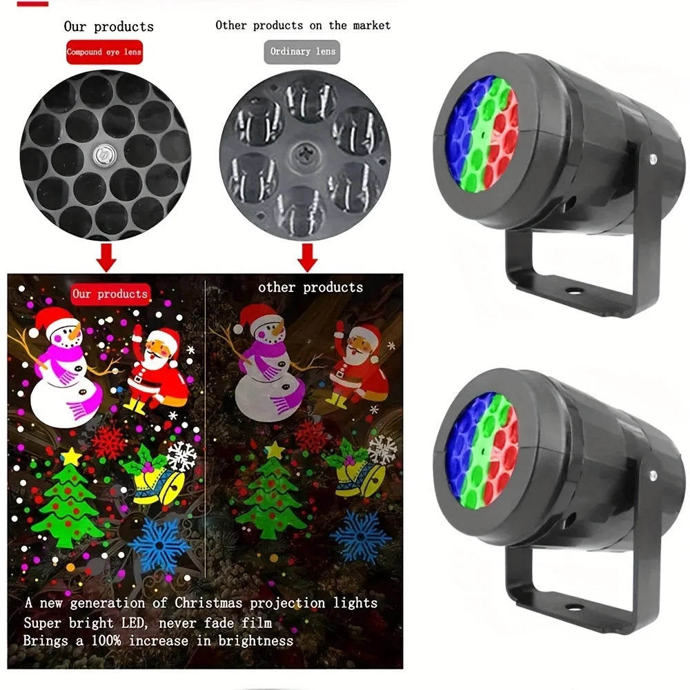 Christmas Laser Projector Light with Snowflake Effects Waterproof Rotating LED Stage Lights for Fe