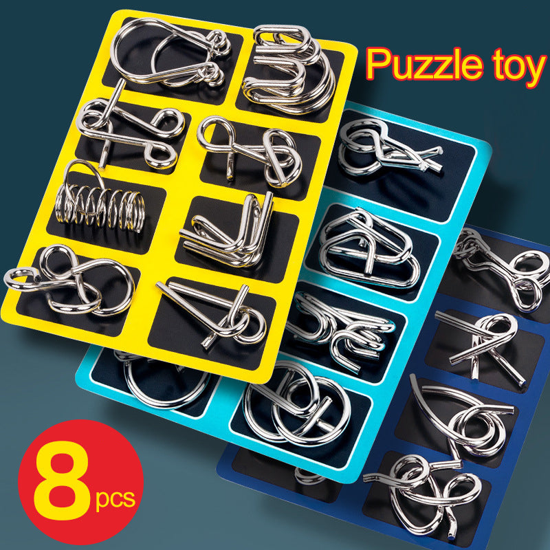 Metal Montessori Puzzle Brain Teaser Wire Puzzles for Kids & Adults – Educational Mind Game & Stress Reliever Toy