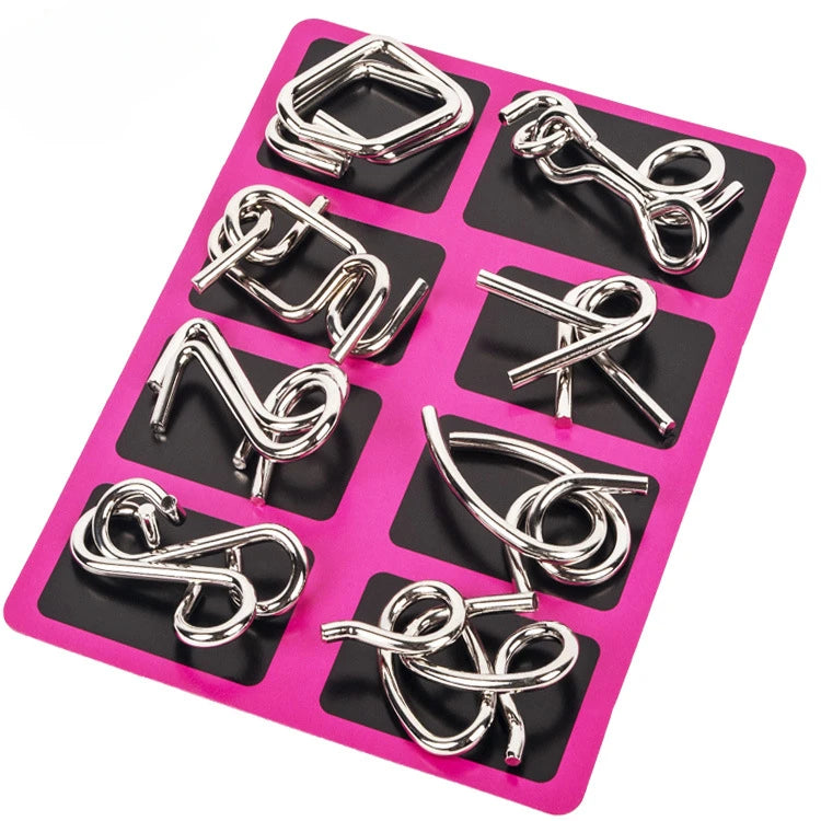 Metal Montessori Puzzle Brain Teaser Wire Puzzles For Kids  Adults  Educational Mind Game  Stress R 8
