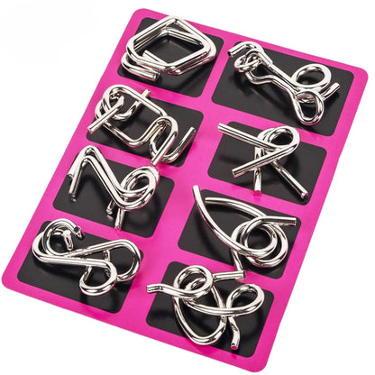 Metal Montessori Puzzle Brain Teaser Wire Puzzles For Kids  Adults  Educational Mind Game  Stress R 8