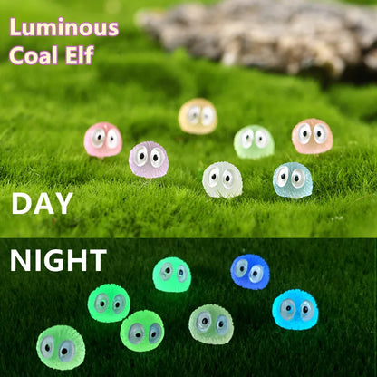 Luminous Elf Black Ball Sprite Duck Glowing Miniature Eye Monster for Indoor Outdoor Garden Decor