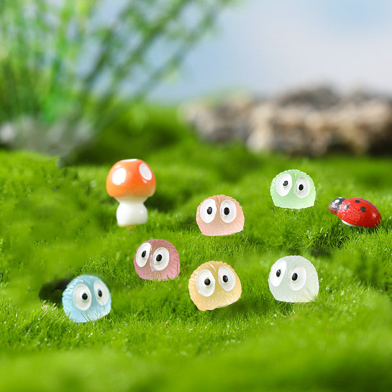 Luminous Elf Black Ball Sprite Duck Glowing Miniature Eye Monster for Indoor Outdoor Garden Decor