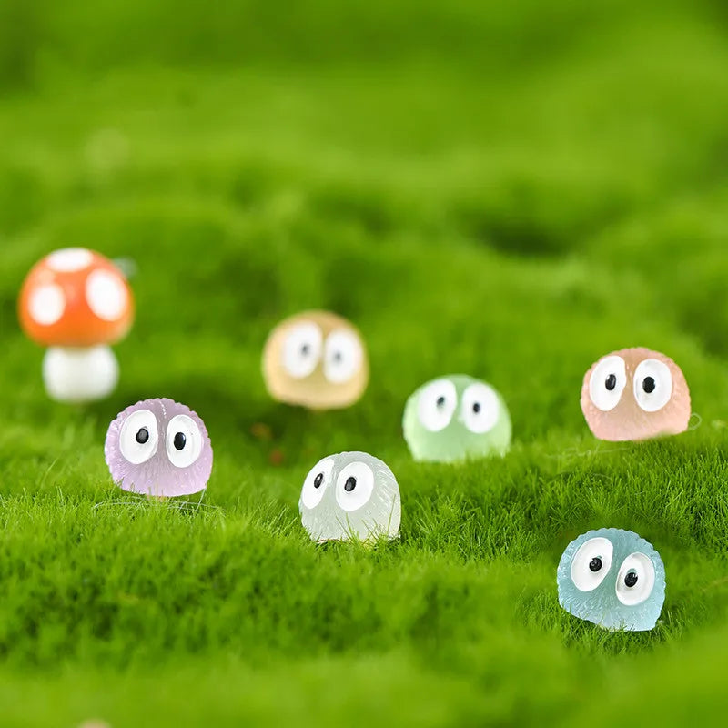 Luminous Elf Black Ball Sprite Duck Glowing Miniature Eye Monster for Indoor Outdoor Garden Decor