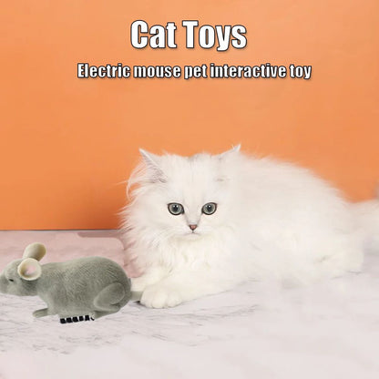 Electric Cat Toy Mouse, Automatic Crawling Robot with Vibration for Playful Pet Interaction