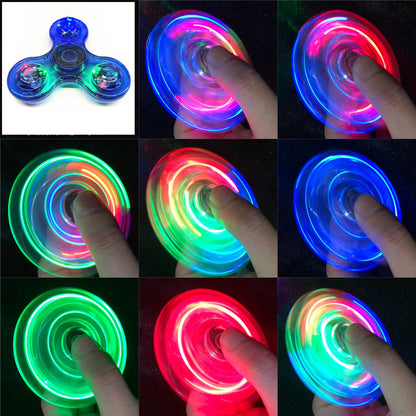 Crystal Luminous LED Fidget Spinner Glow In Dark Hand Spinner EDC Stress Relief Toy  Kinetic Gyrosc 5