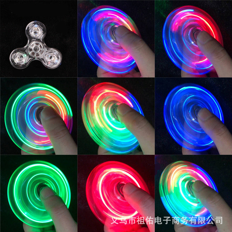 Crystal Luminous LED Fidget Spinner Glow In Dark Hand Spinner EDC Stress Relief Toy  Kinetic Gyrosc 12
