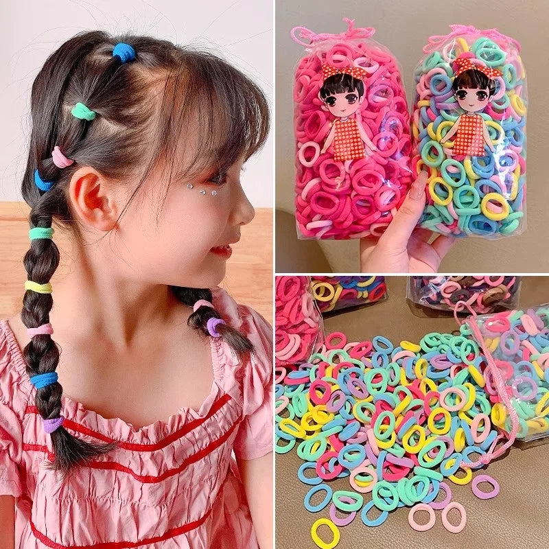 Colorful Nylon Hair Bands for Women  Girls Soft Elastic Ponytail Holders Small Hair Ties  Scrunc