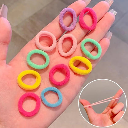 Colorful Nylon Hair Bands for Women & Girls, Soft Elastic Ponytail Holders, Small Hair Ties & Scrunchie Accessories