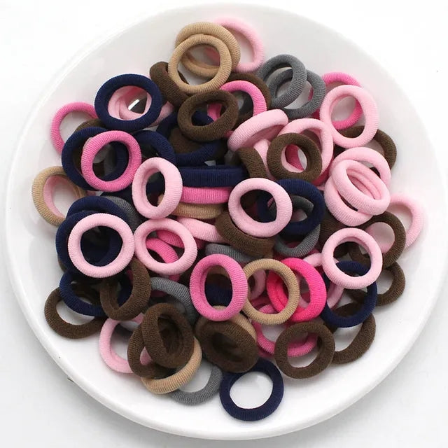Colorful Nylon Hair Bands for Women  Girls Soft Elastic Ponytail Holders Small Hair Ties  Scrunc