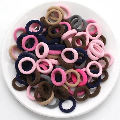 Colorful Nylon Hair Bands for Women  Girls Soft Elastic Ponytail Holders Small Hair Ties  Scrunc