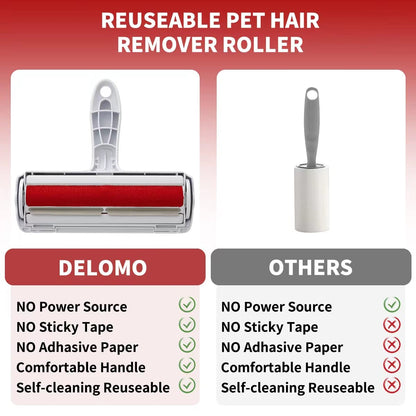 SelfCleaning Pet Hair Remover Roller Reusable Cat  Dog Fur Remover  Quick Animal Hair Removal To