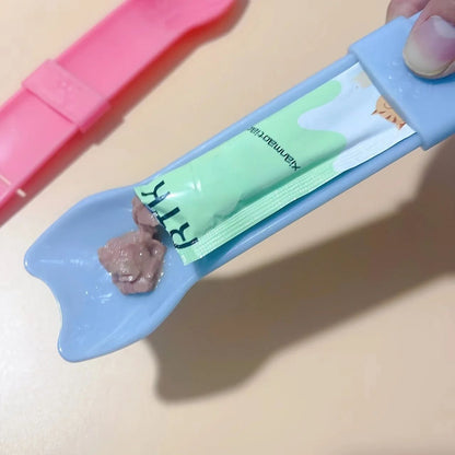 Cat Strip Squeeze Spoon Wet Cat Treats Feeder For Lickable Snacks Durable Pet Liquid Feeding Tool 2