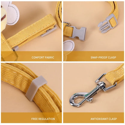 Adorable Cartoon Bee Cat Harness  Leash Set Adjustable Pet Collar For Safe Outdoor Walking 4