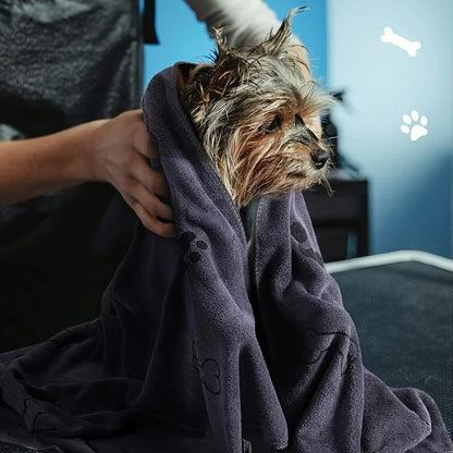 Quick-Drying Microfiber Dog Towel, Super Absorbent Pet Bath Towel for Dogs & Car Wiping Cloth