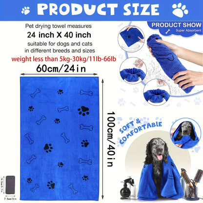 QuickDrying Microfiber Dog Towel Super Absorbent Pet Bath Towel For Dogs  Car Wiping Cloth 5