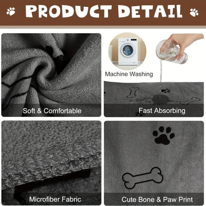 QuickDrying Microfiber Dog Towel Super Absorbent Pet Bath Towel For Dogs  Car Wiping Cloth 3