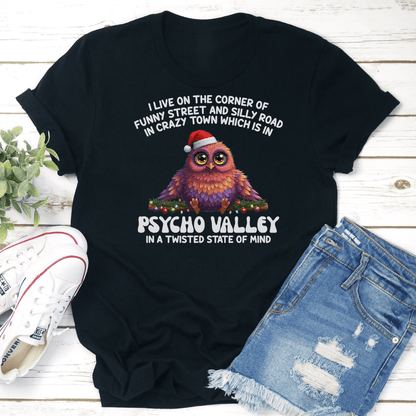 I Live On The Corner Of Funny Street And Silly Road Tee 3