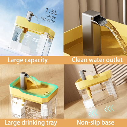 Automatic Cat Drinker Fountain Recirculating Filtering Water Dispenser with Transparent Design  An