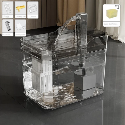 Automatic Cat Drinker Fountain Recirculating Filtering Water Dispenser with Transparent Design  An