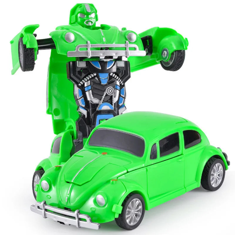Kids Toys Car One-Button Shape-Shifting Autobot Robot Interactive Puzzle & Collision Fun