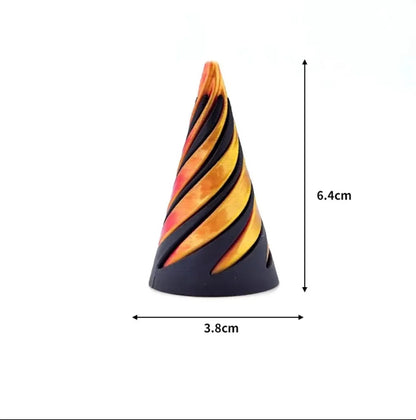 3D Printed Impossible Pyramid Toy Spiral Cone Passthrough Sculpture Mind Bending Vortex Thread Illu 2