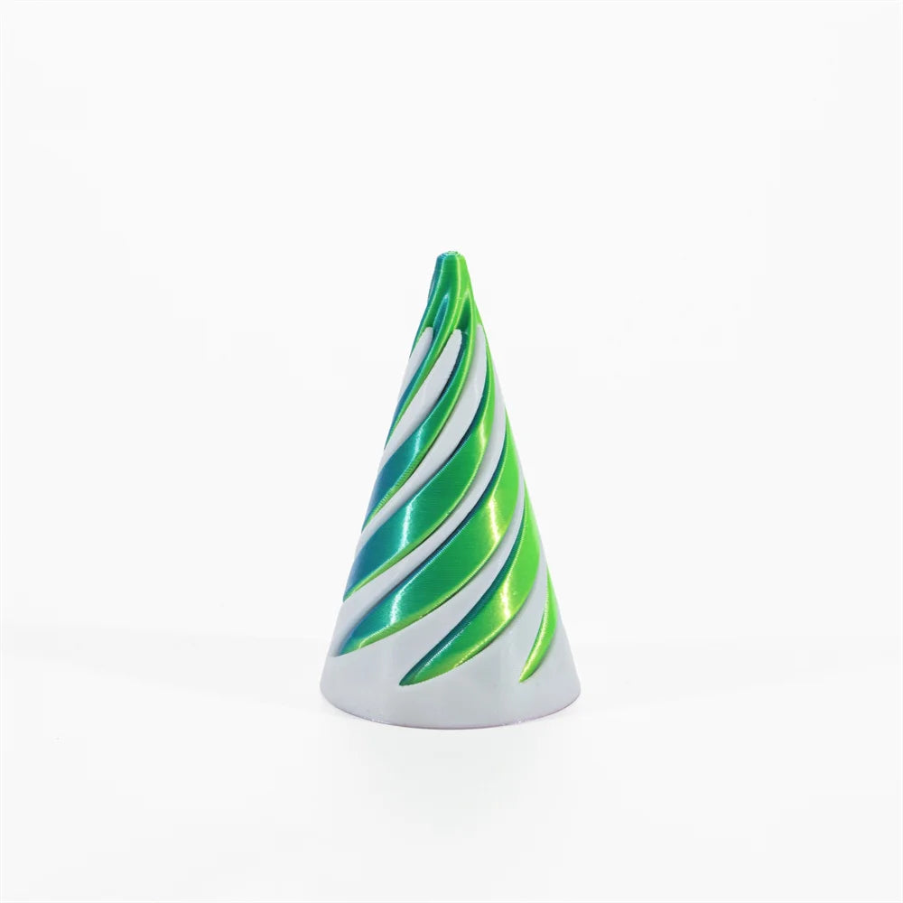 3D Printed Impossible Pyramid Toy Spiral Cone Passthrough Sculpture Mind Bending Vortex Thread Illu 6