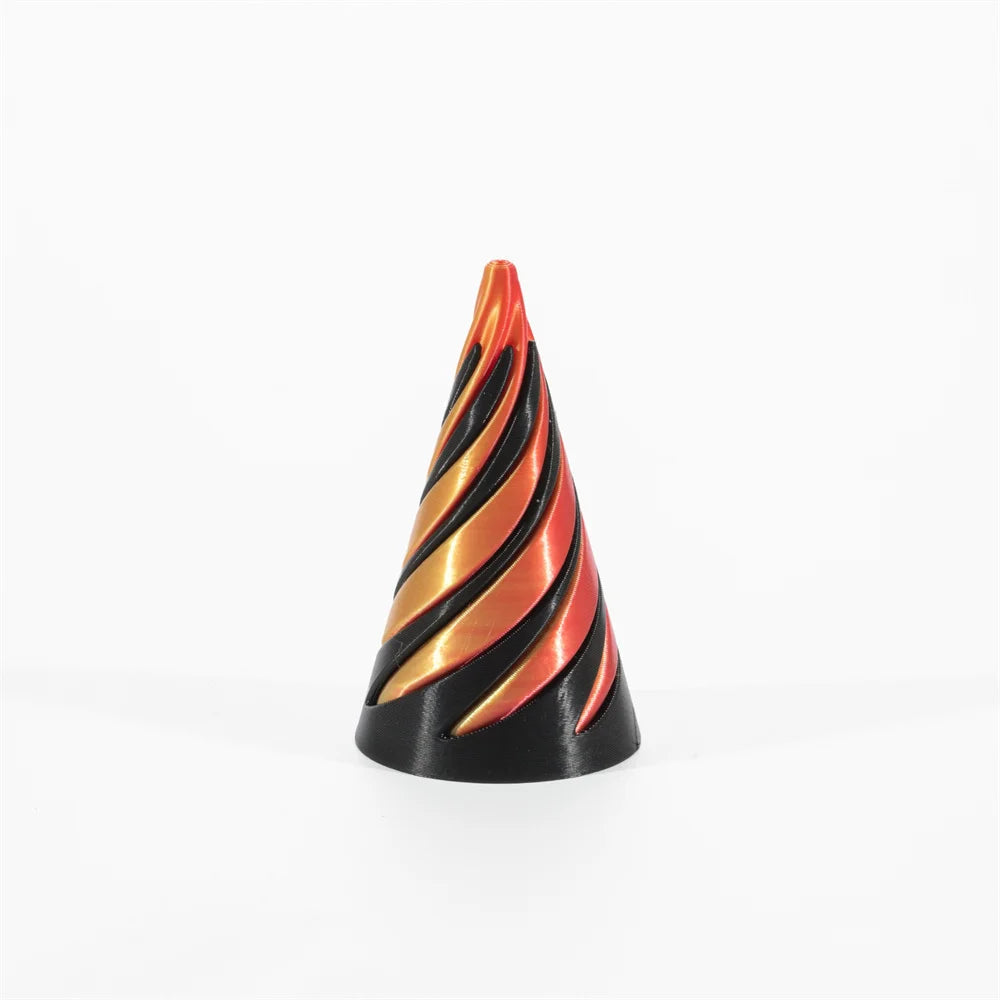 3D Printed Impossible Pyramid Toy Spiral Cone Passthrough Sculpture Mind Bending Vortex Thread Illu 8