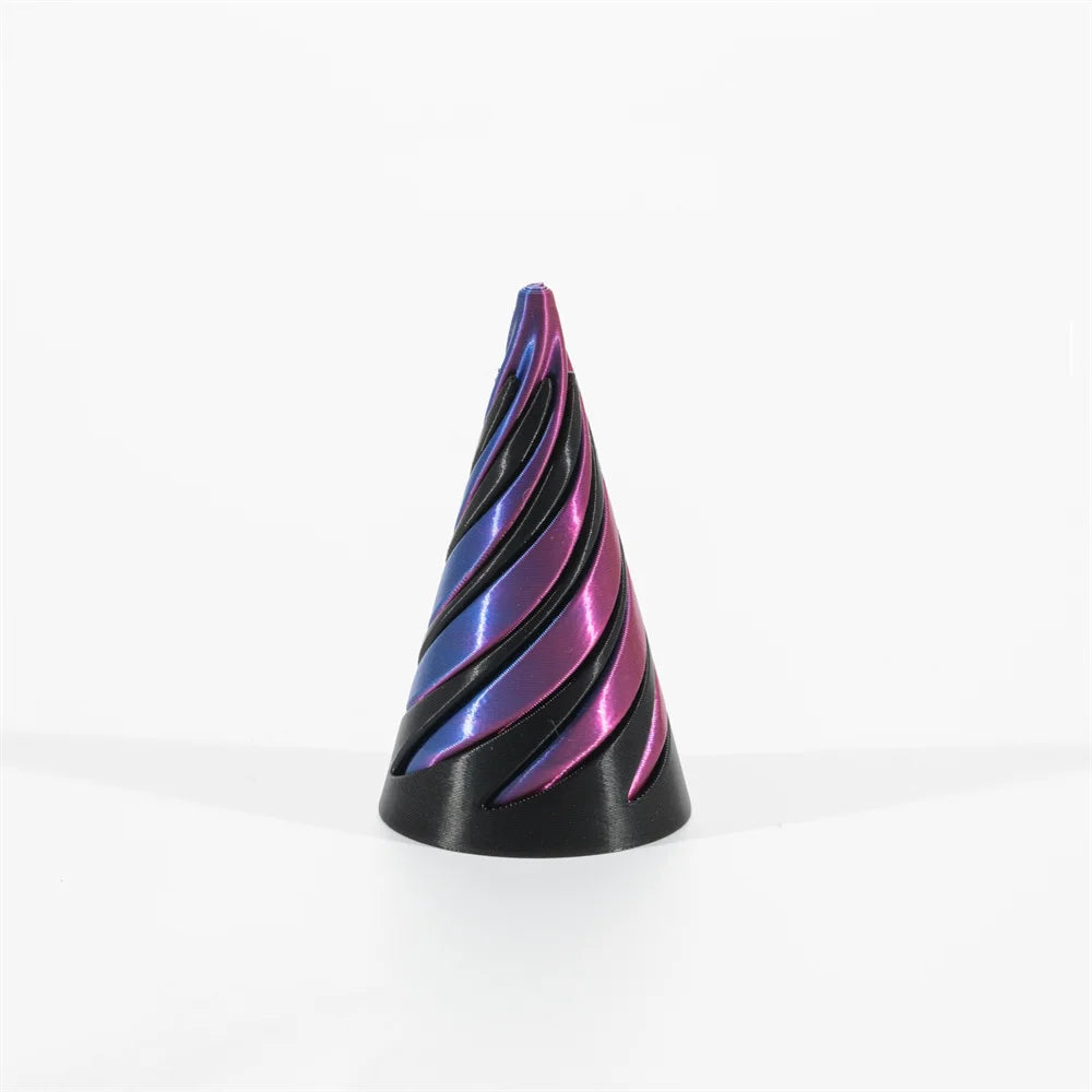 3D Printed Impossible Pyramid Toy Spiral Cone Passthrough Sculpture Mind Bending Vortex Thread Illu 5