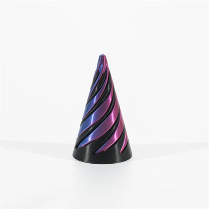 3D Printed Impossible Pyramid Toy Spiral Cone Passthrough Sculpture Mind Bending Vortex Thread Illu 5