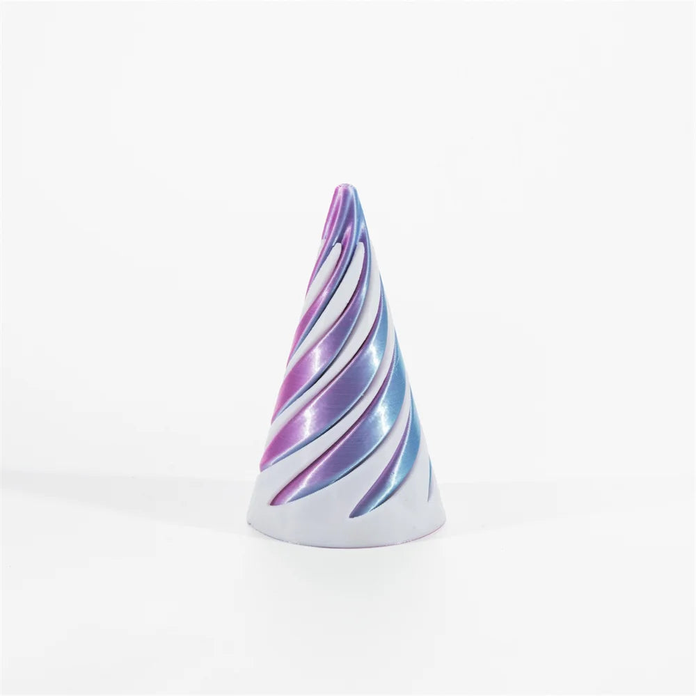 3D Printed Impossible Pyramid Toy Spiral Cone Passthrough Sculpture Mind Bending Vortex Thread Illu 9