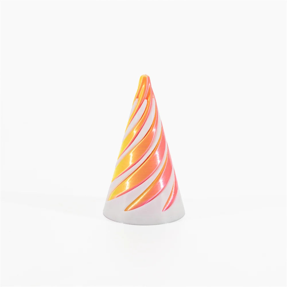 3D Printed Impossible Pyramid Toy Spiral Cone Passthrough Sculpture Mind Bending Vortex Thread Illu 11