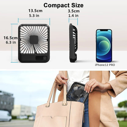Portable USB Desk Fan Rechargeable 5 Speed Personal Fan With Digital Display Compact  Quiet Cooling 4