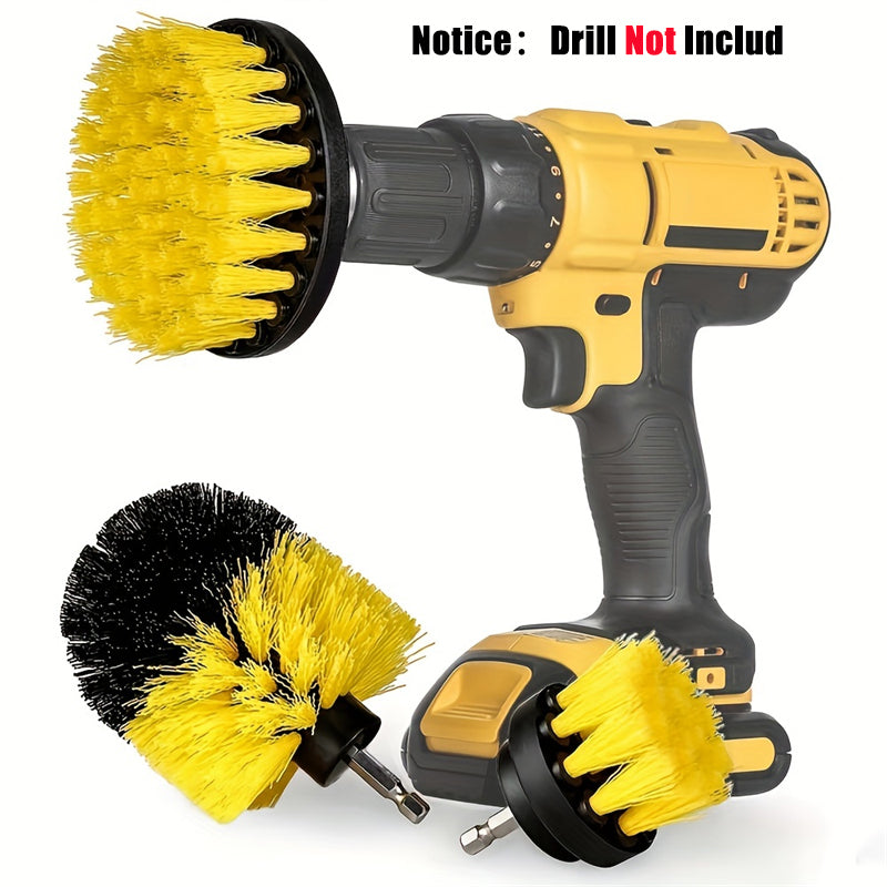 3pcs Drill Brush Attachment Set Power Scrubber for Showers Tubs Tile  Grout  Deep Cleaning Kit