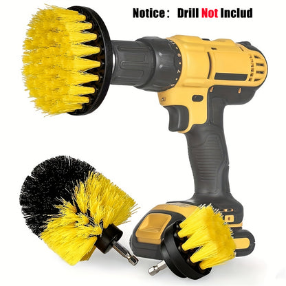 3pcs Drill Brush Attachment Set Power Scrubber for Showers Tubs Tile  Grout  Deep Cleaning Kit