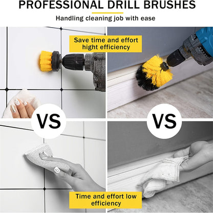 3pcs Drill Brush Attachment Set Power Scrubber for Showers Tubs Tile  Grout  Deep Cleaning Kit