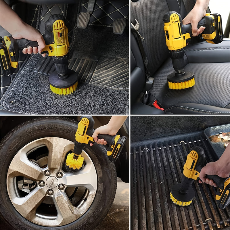 3pcs Drill Brush Attachment Set, Power Scrubber for Showers, Tubs, Tile & Grout – Deep Cleaning Kit