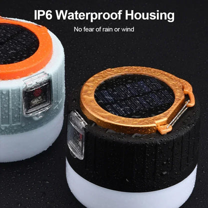 Portable Camping Light With Remote Control Solar USB Rechargeable LED Lantern Waterproof Outdoor Te 2