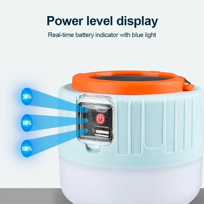Portable Camping Light With Remote Control Solar USB Rechargeable LED Lantern Waterproof Outdoor Te 3