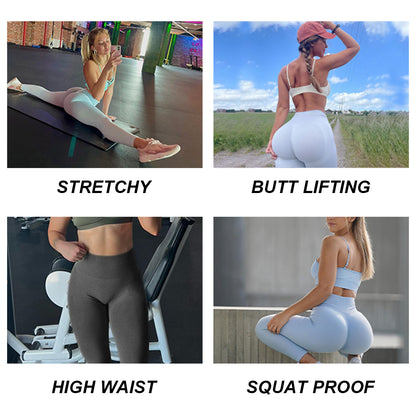 Seamless Push Up Leggings for Women High Waist Tummy Control Yoga Pants with Butt Lifting Design