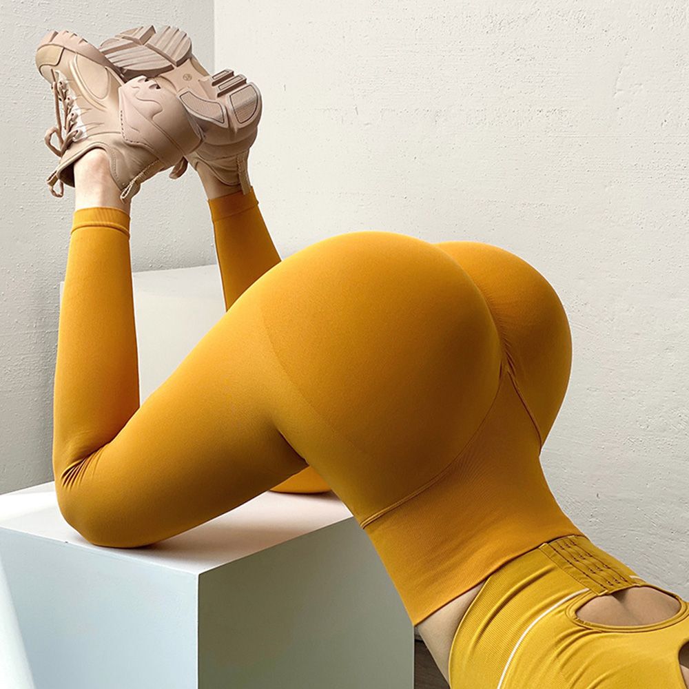 Seamless Push Up Leggings for Women, High Waist Tummy Control Yoga Pants with Butt Lifting Design