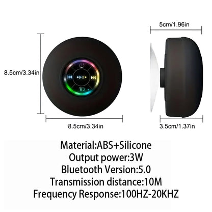 Waterproof Bluetooth Speaker Portable Wireless Speaker With Suction Cup LED Mini Sound Box For Show 5
